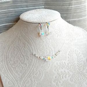 Northern lights Swarovski crystal necklace set‎